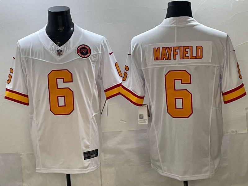 Men 2026 Nike Tampa Bay Buccaneers #6 Mayfield White 5th generation Throwback Limited NFL Jersey 006->tampa bay buccaneers->NFL Jersey